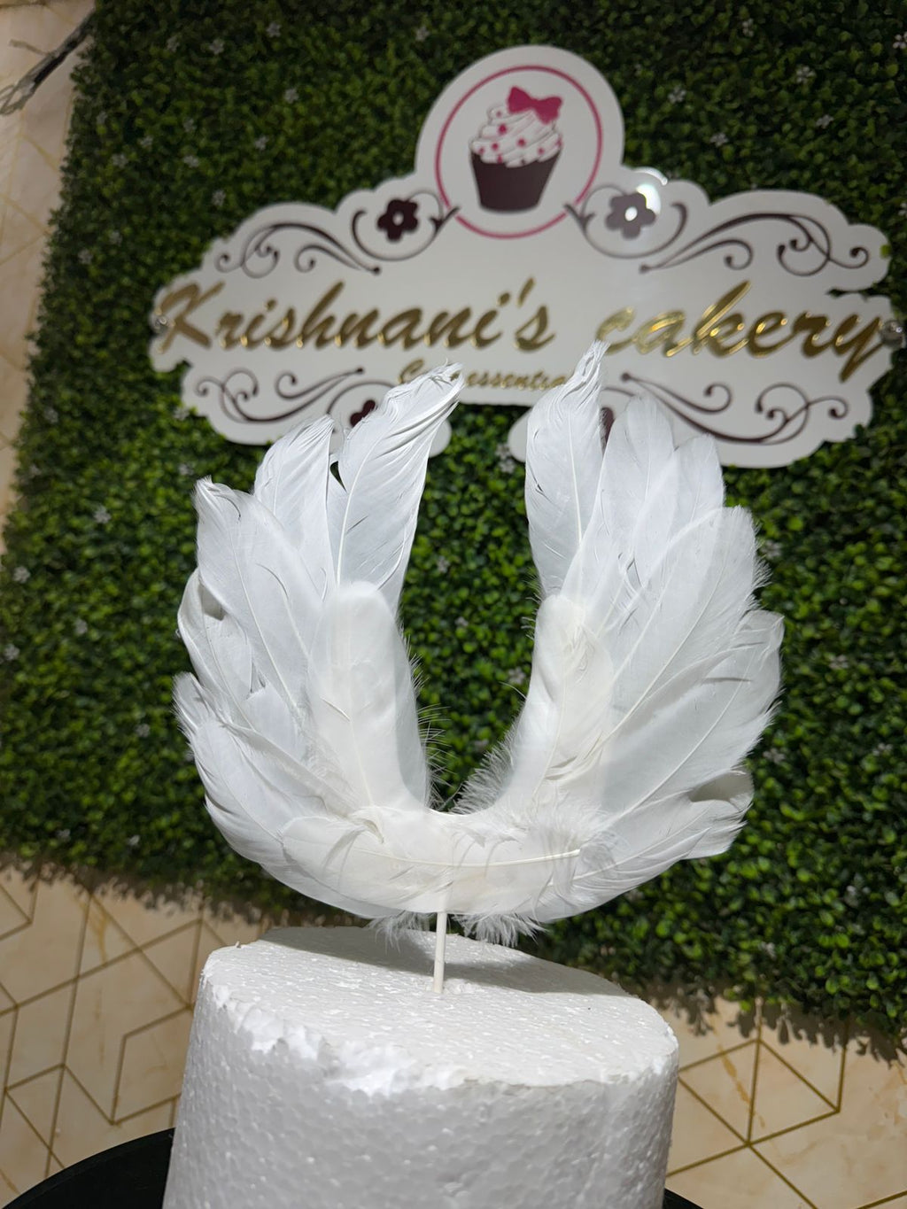 Angel Feather Cake Topper