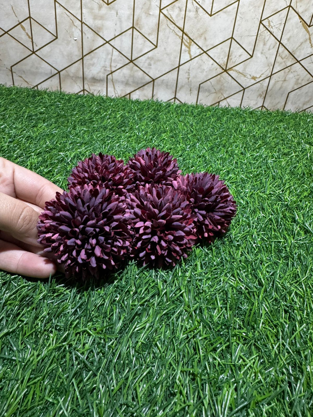 Maroon Dahlia Artificial Flower (Pack of 5)