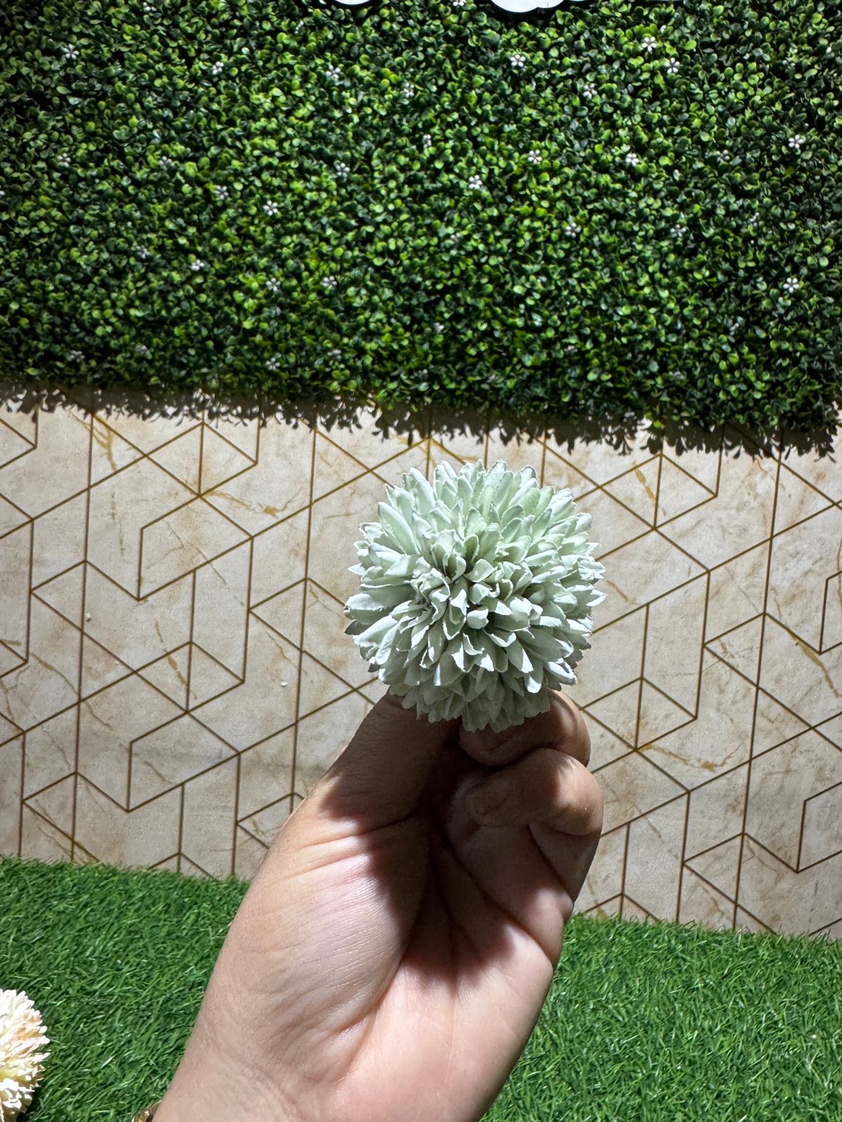 Light Green Dahlia Artificial Flower (Pack of 5)