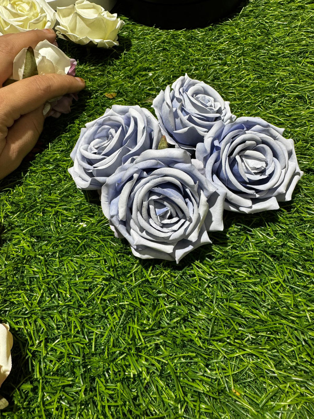 Purple Rose Artificial Flower (Pack of 4)