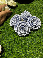 Purple Rose Artificial Flower (Pack of 4)