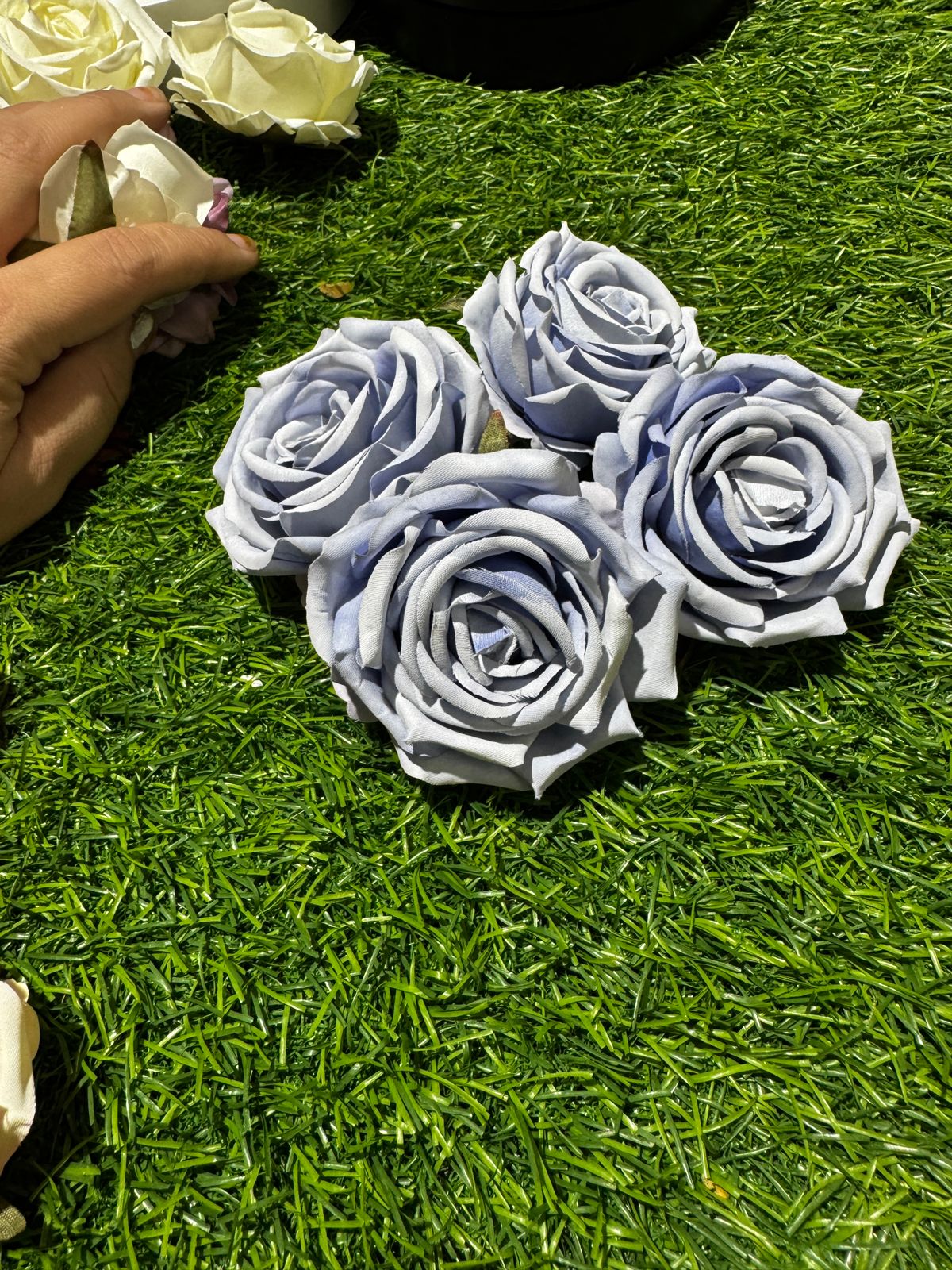 Purple Rose Artificial Flower (Pack of 4)