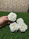 White Rose Artificial Flower (Pack of 4)
