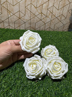 White Rose Artificial Flower (Pack of 4)