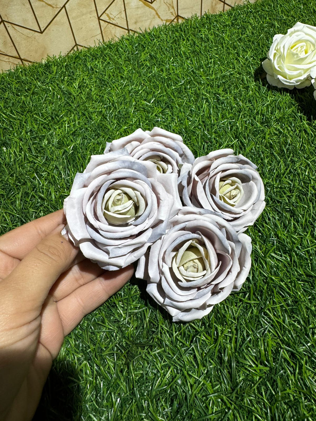Lilac Rose Artificial Flower (Pack of 4)
