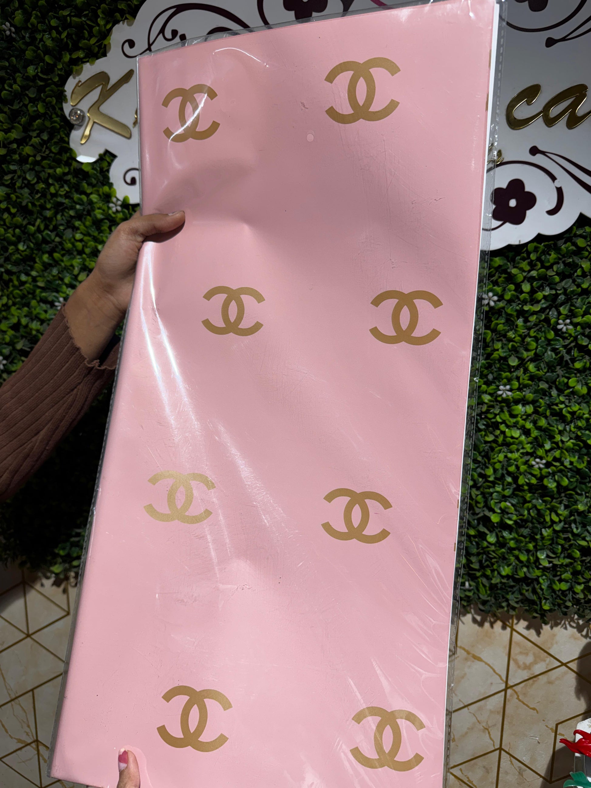 Peach Printed Bouquet Wrapping Sheet (Pack of 20)