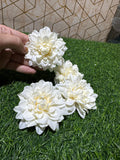 White Dahlia Artificial Flower (Pack of 4)