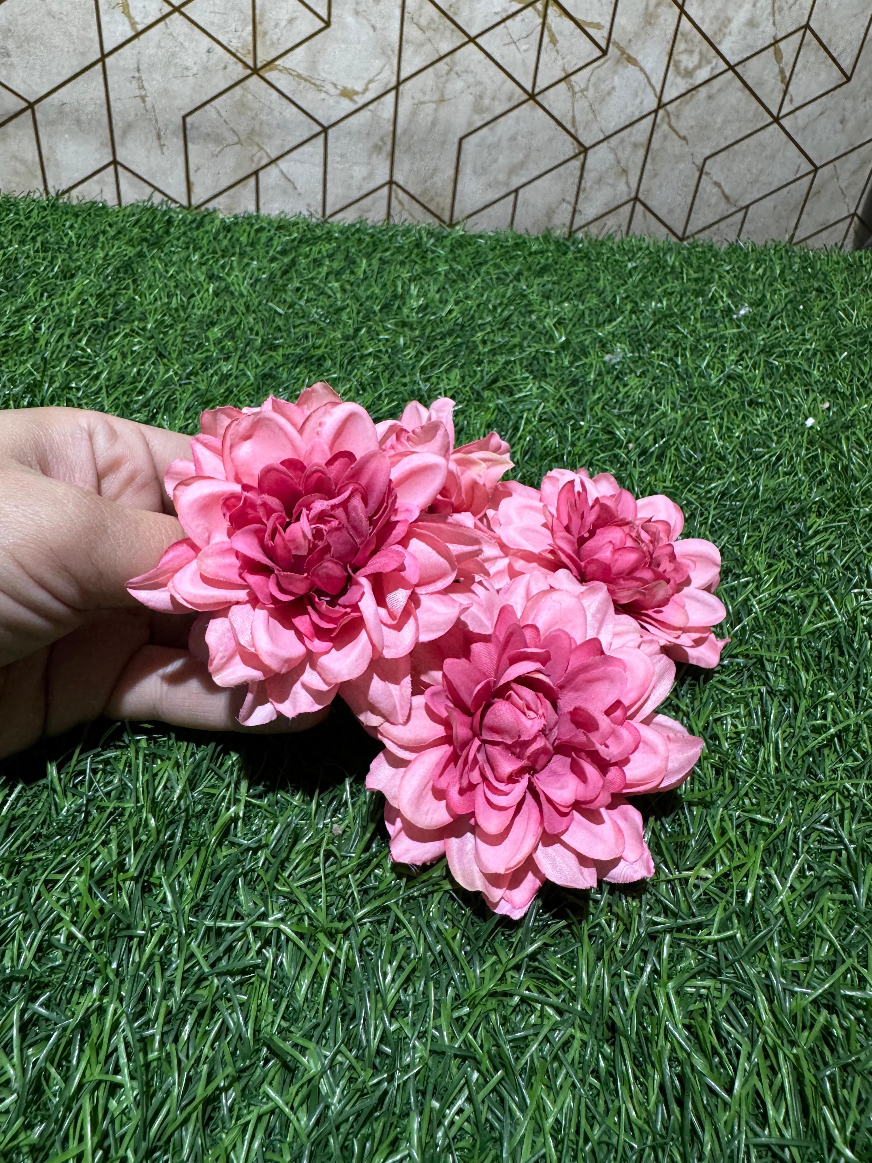 Pink Dahlia Artificial Flower (Pack of 4)