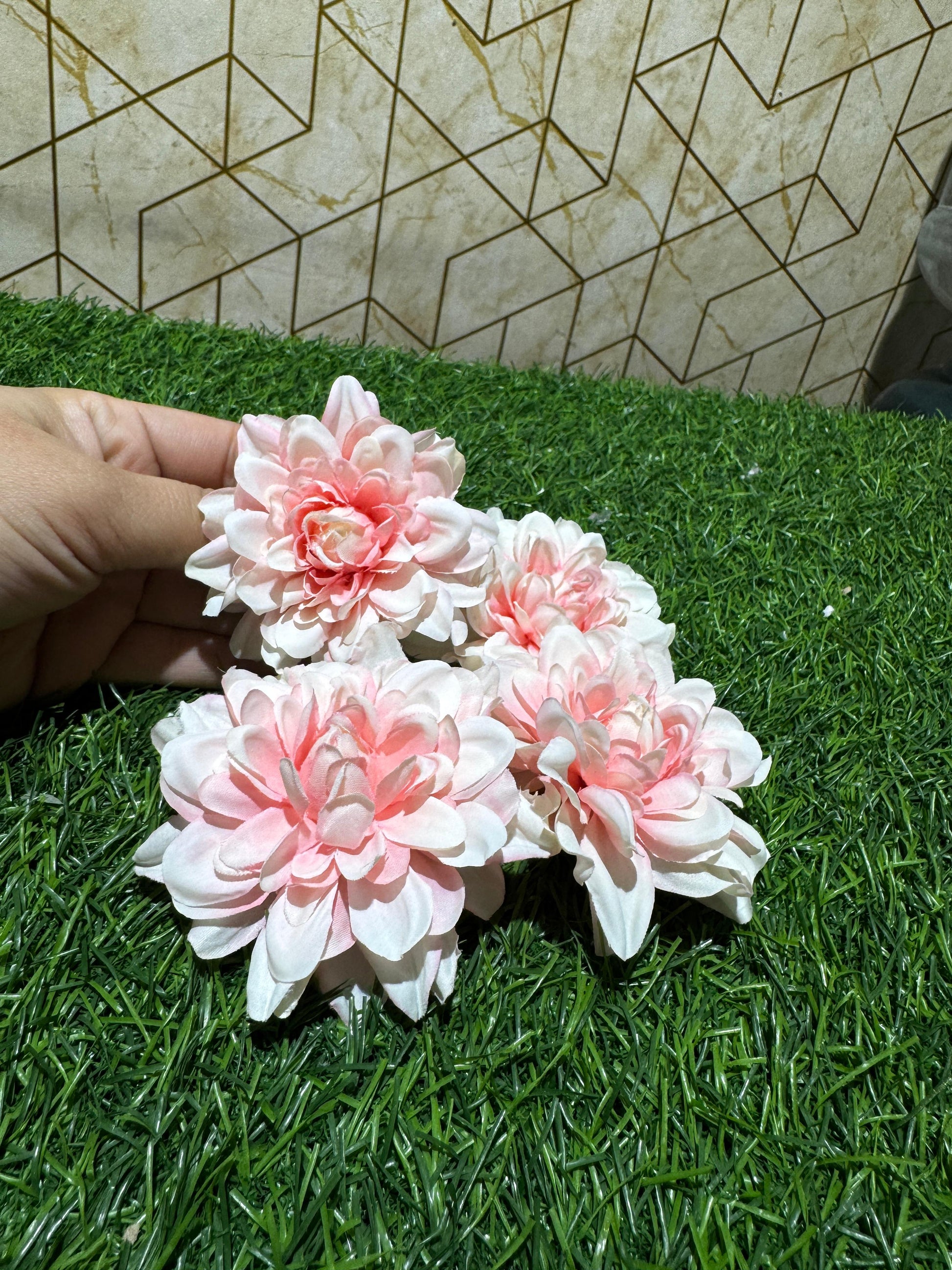 Baby Pink Dahlia Artificial Flower (Pack of 4)
