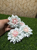 Light Blue Dahlia Artificial Flower (Pack of 4)