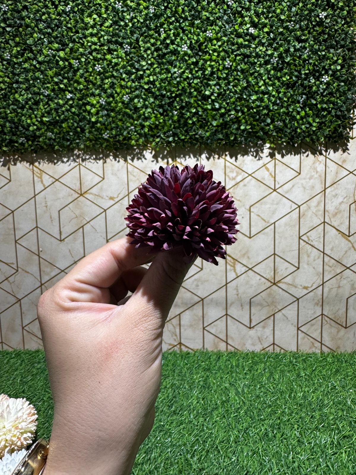 Maroon Dahlia Artificial Flower (Pack of 5)