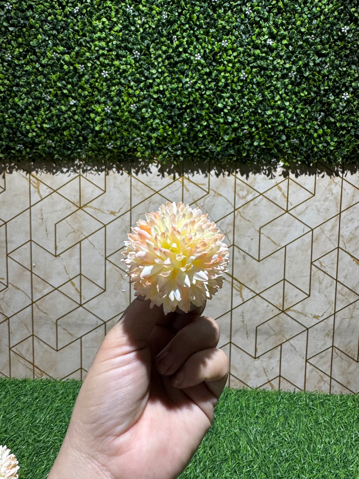 Peach Dahlia Artificial Flower (Pack of 5)