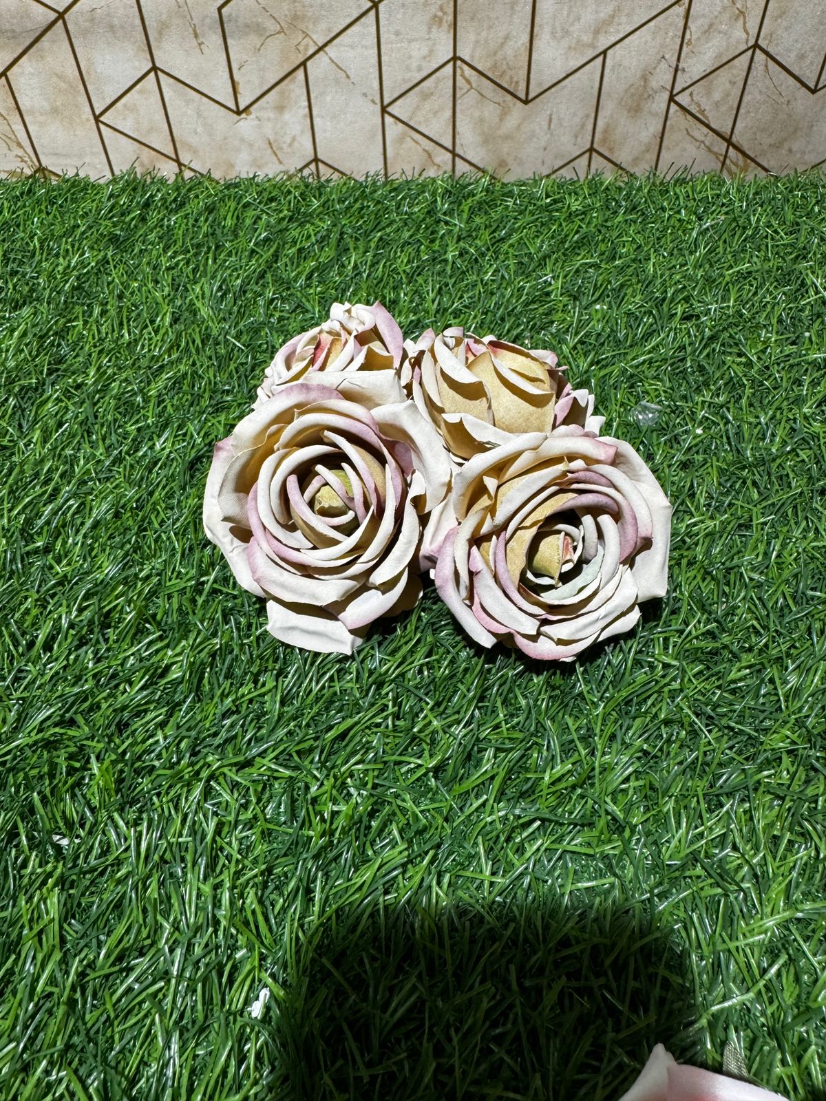 Light Brown Rose Artificial Flower (Pack of 4)